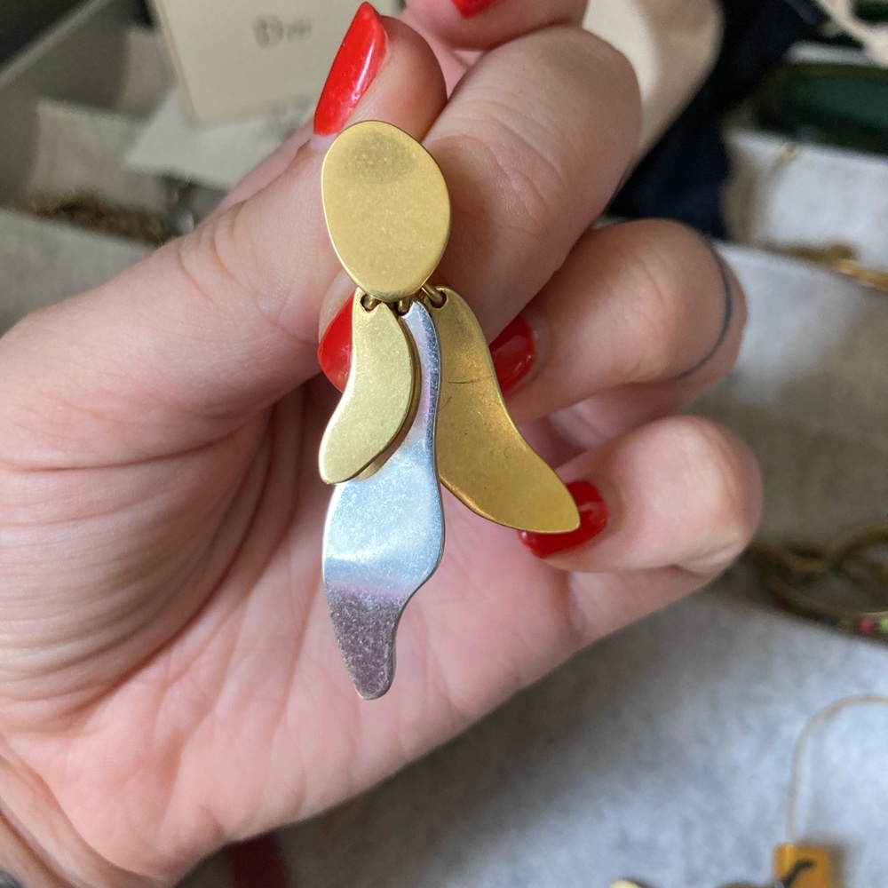 Madewell gold and silver earrings